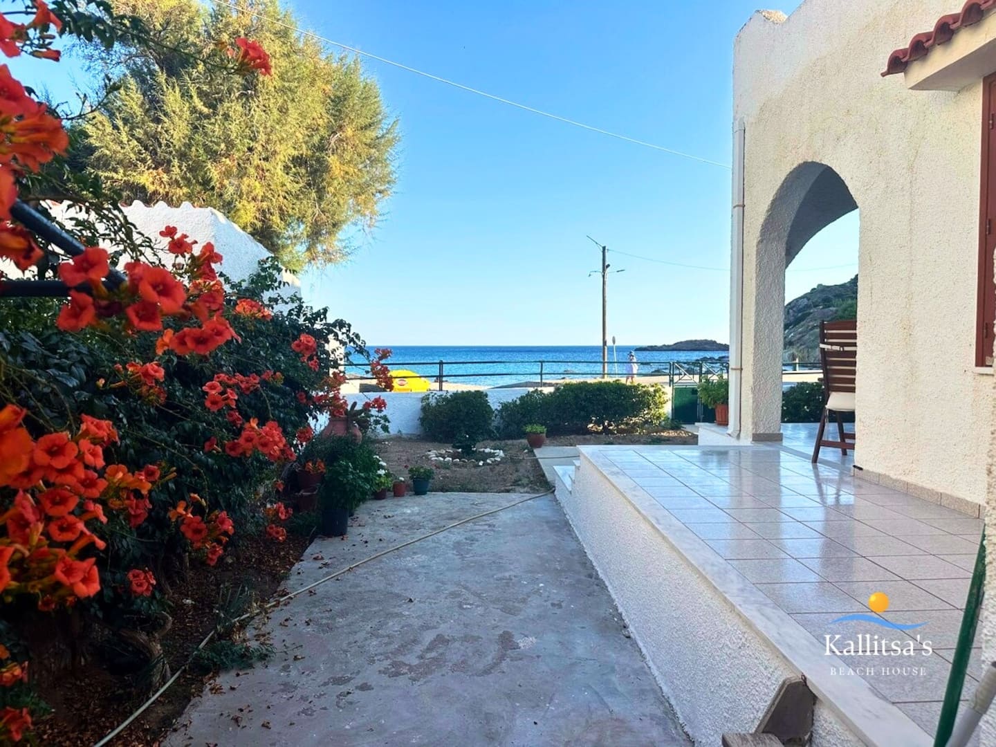 Courtyard looking out to the sea